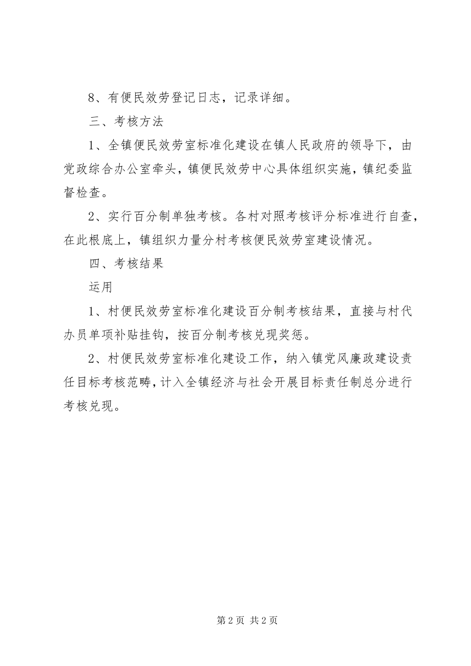 2023年便民服务室规范化建设考评方案新编.docx_第2页