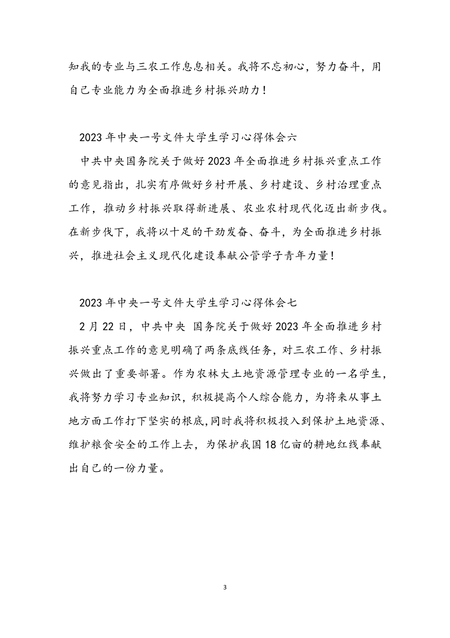 2023年中央一号文件大学生学习心得体会.docx_第3页