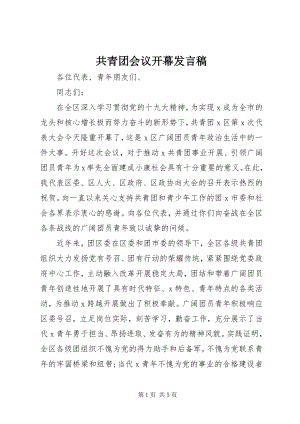 2023年共青团会议开幕讲话稿.docx