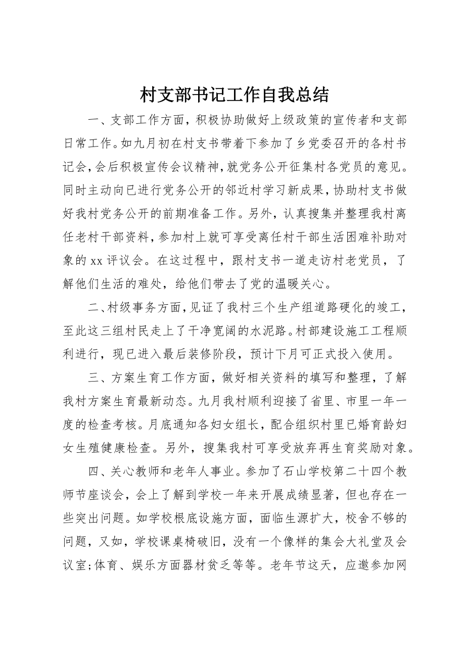 2023年村支部书记工作自我总结新编.docx_第1页