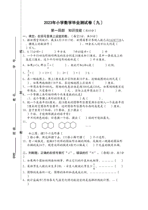 2023年苏教版小学数学毕业模拟试卷.docx