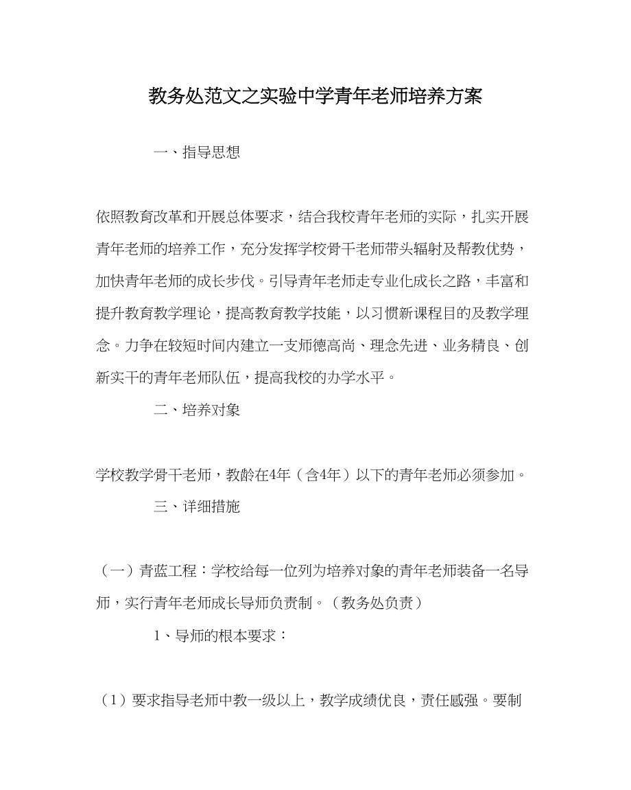 2023年教务处实验青年教师培养方案.docx_第1页