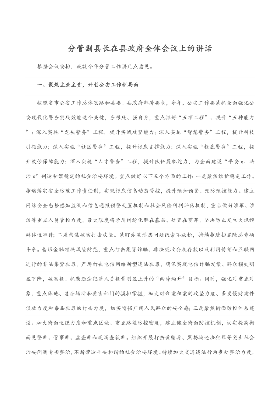 2023年分管副县长在县政府全体会议上的讲话.docx_第1页