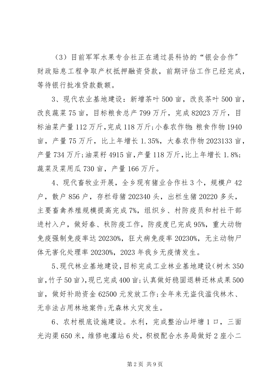 2023年乡三农工作目标任务自查工作总结.docx_第2页