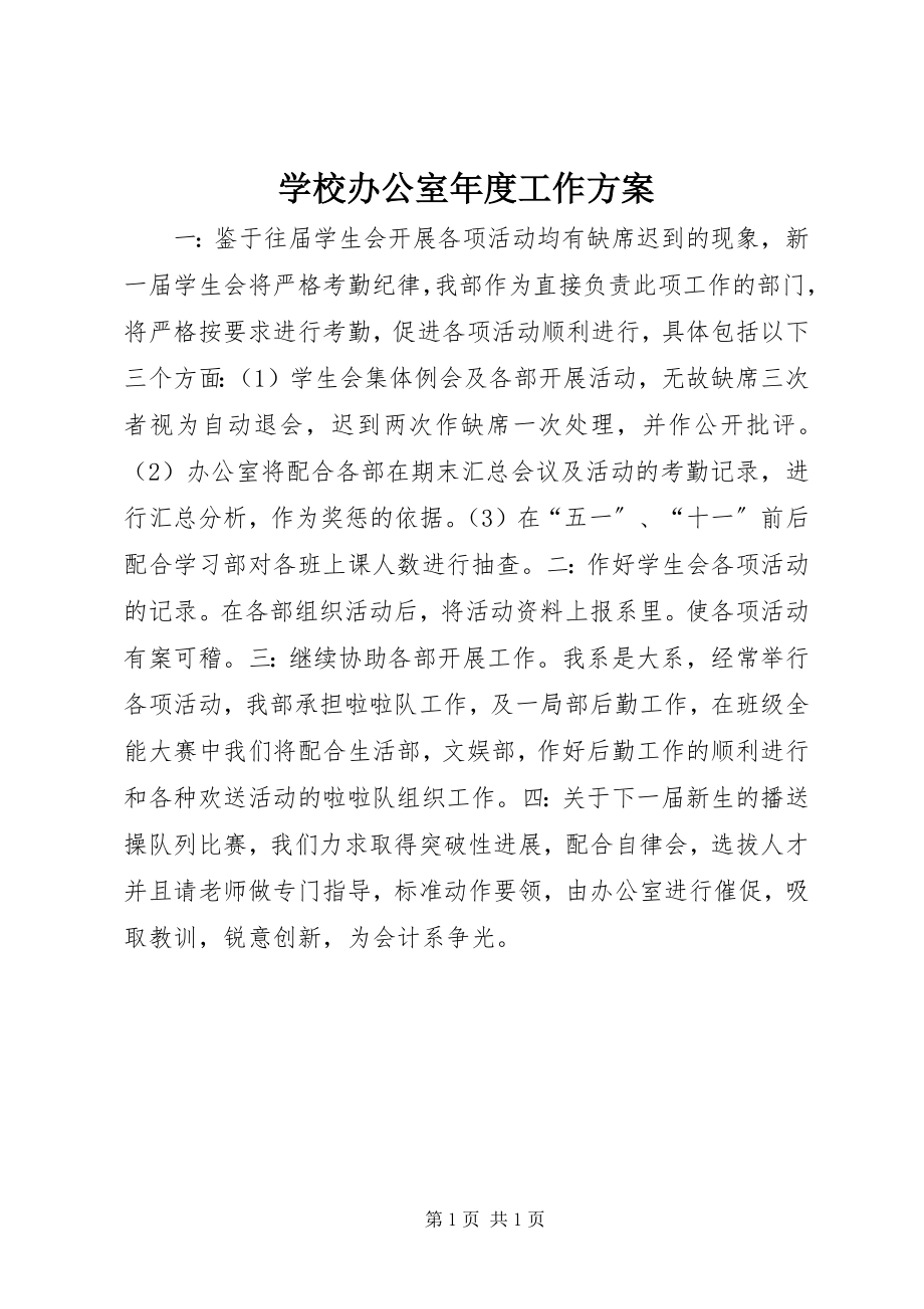 2023年学校办公室年度工作计划.docx_第1页