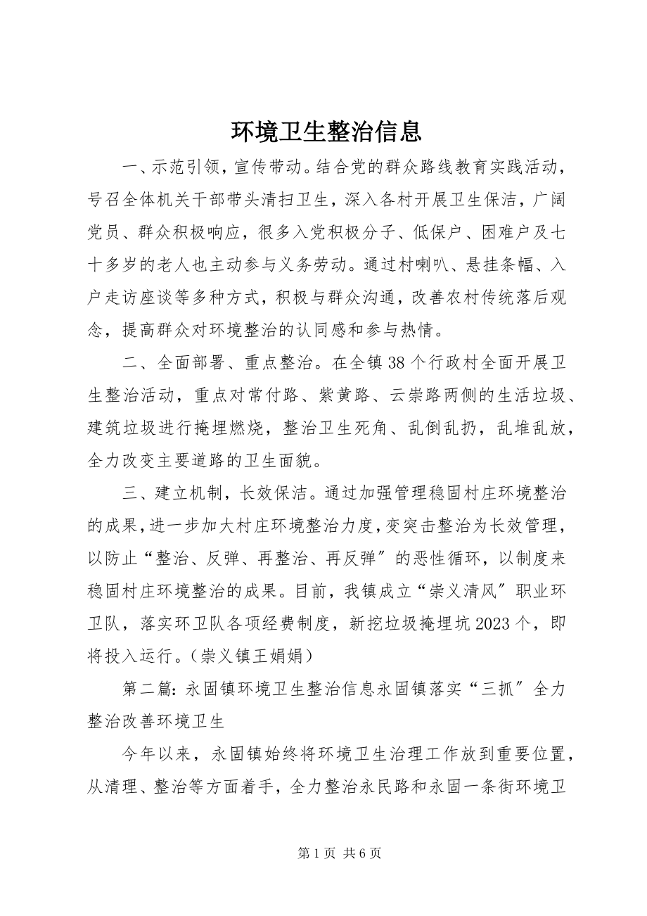 2023年环境卫生整治信息.docx_第1页