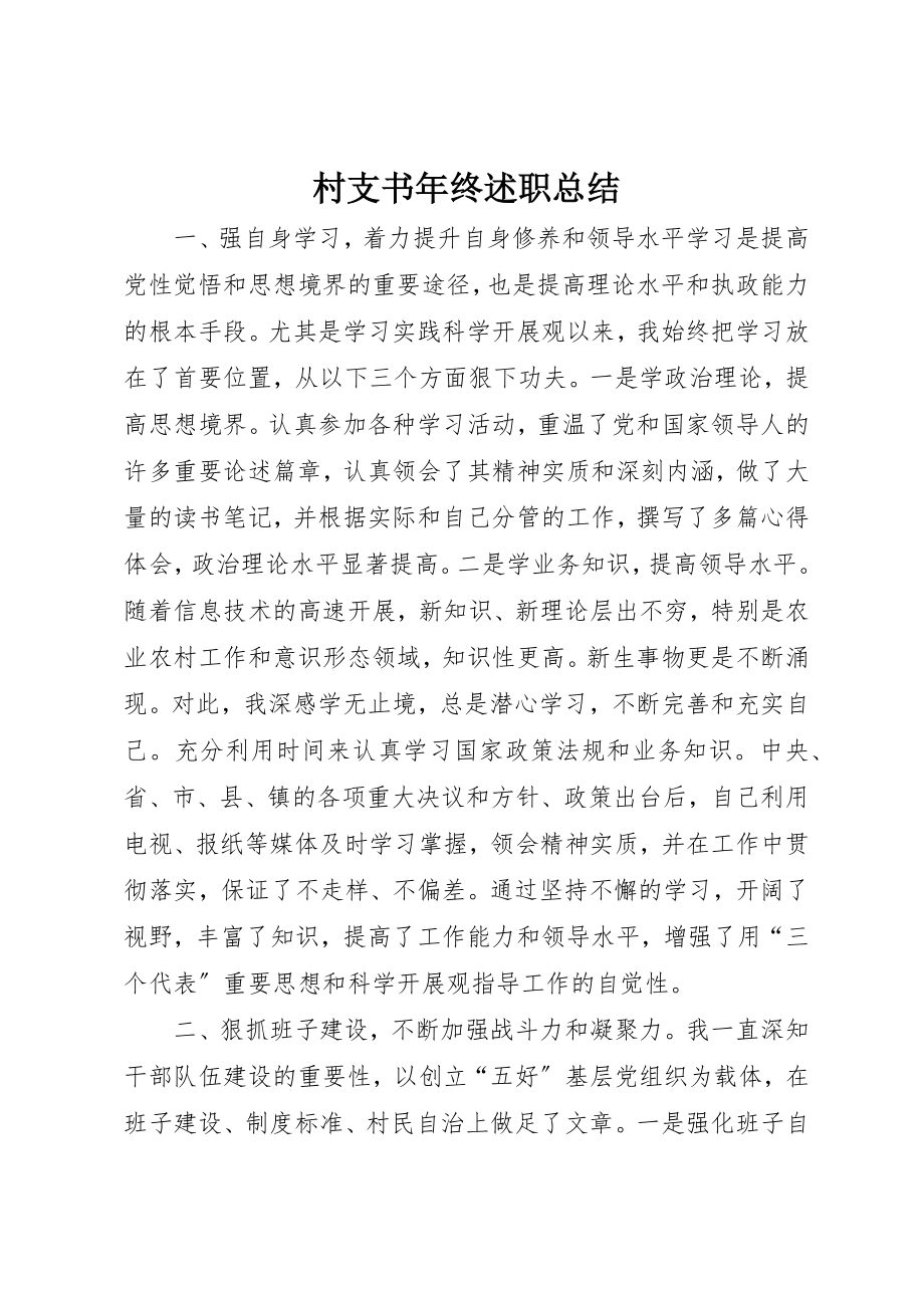 2023年村支书年终述职总结新编.docx_第1页