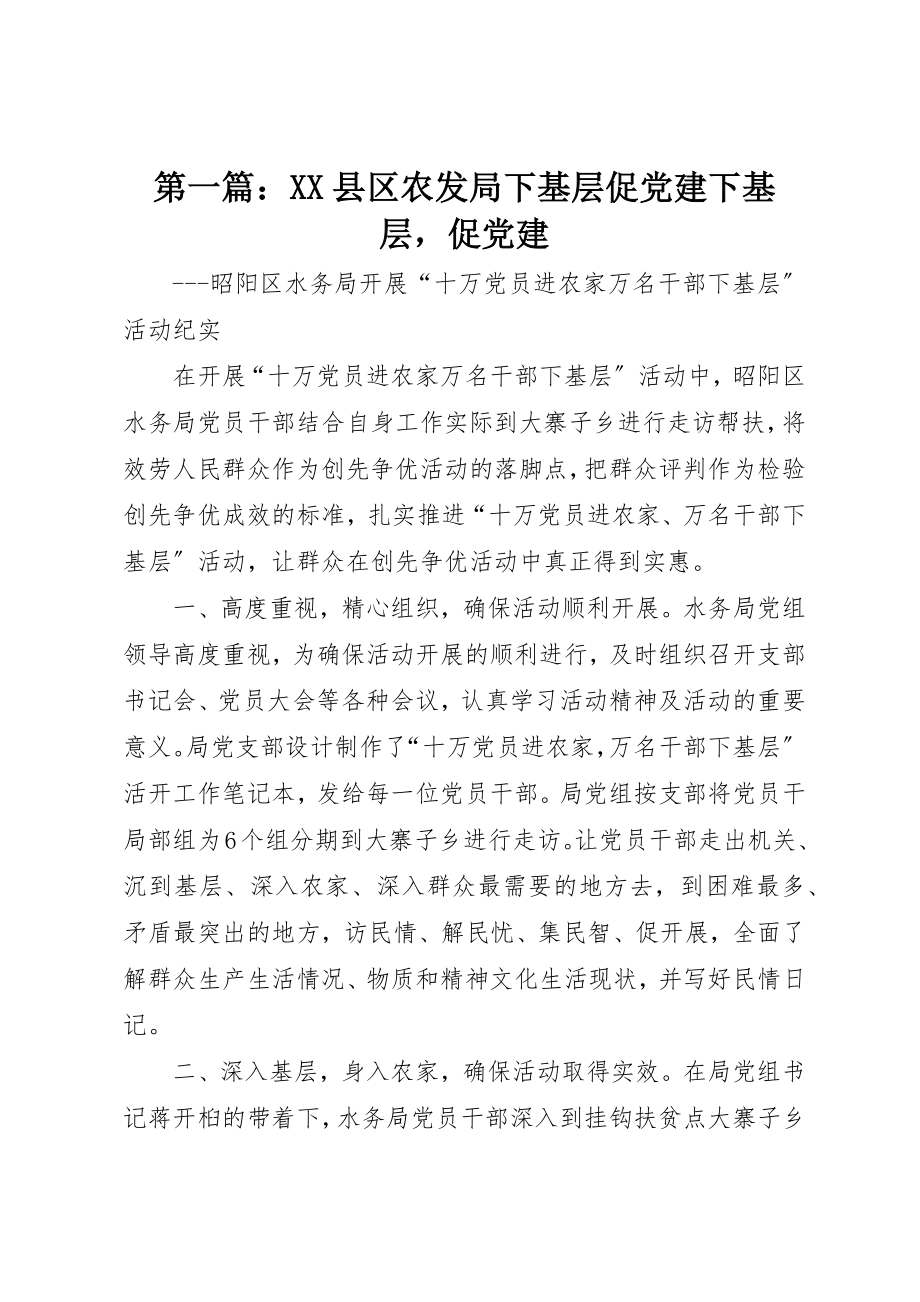 2023年xxXX县区农发局下基层促党建下基层促党建新编.docx_第1页