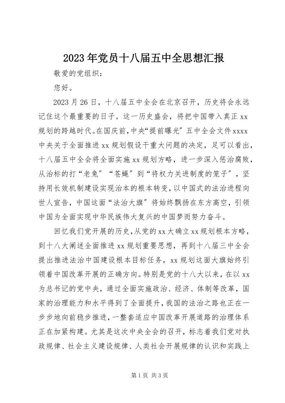 2023年党员十八届五中全思想汇报2.docx_第1页