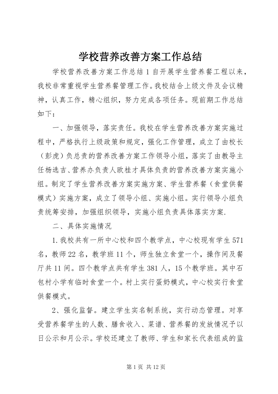 2023年学校营养改善计划工作总结.docx_第1页