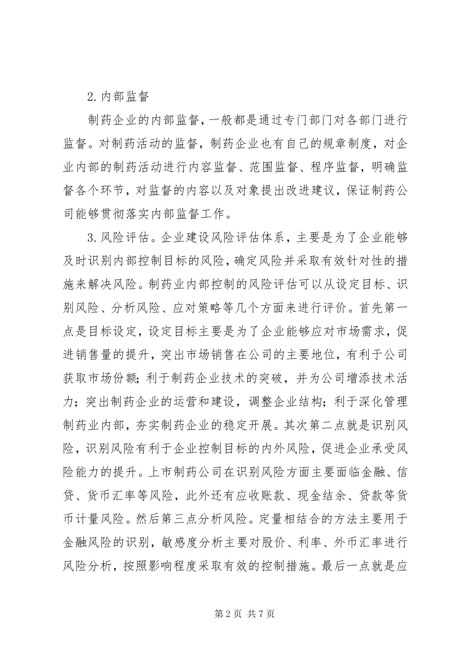 2023年对于制药业内部控制的几点意见.docx_第2页