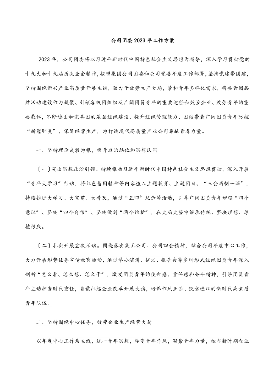 公司团委工作计划范文.docx_第1页