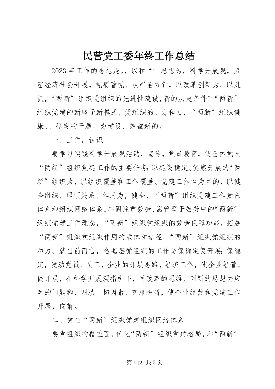 2023年民营党工委终工作总结.docx_第1页