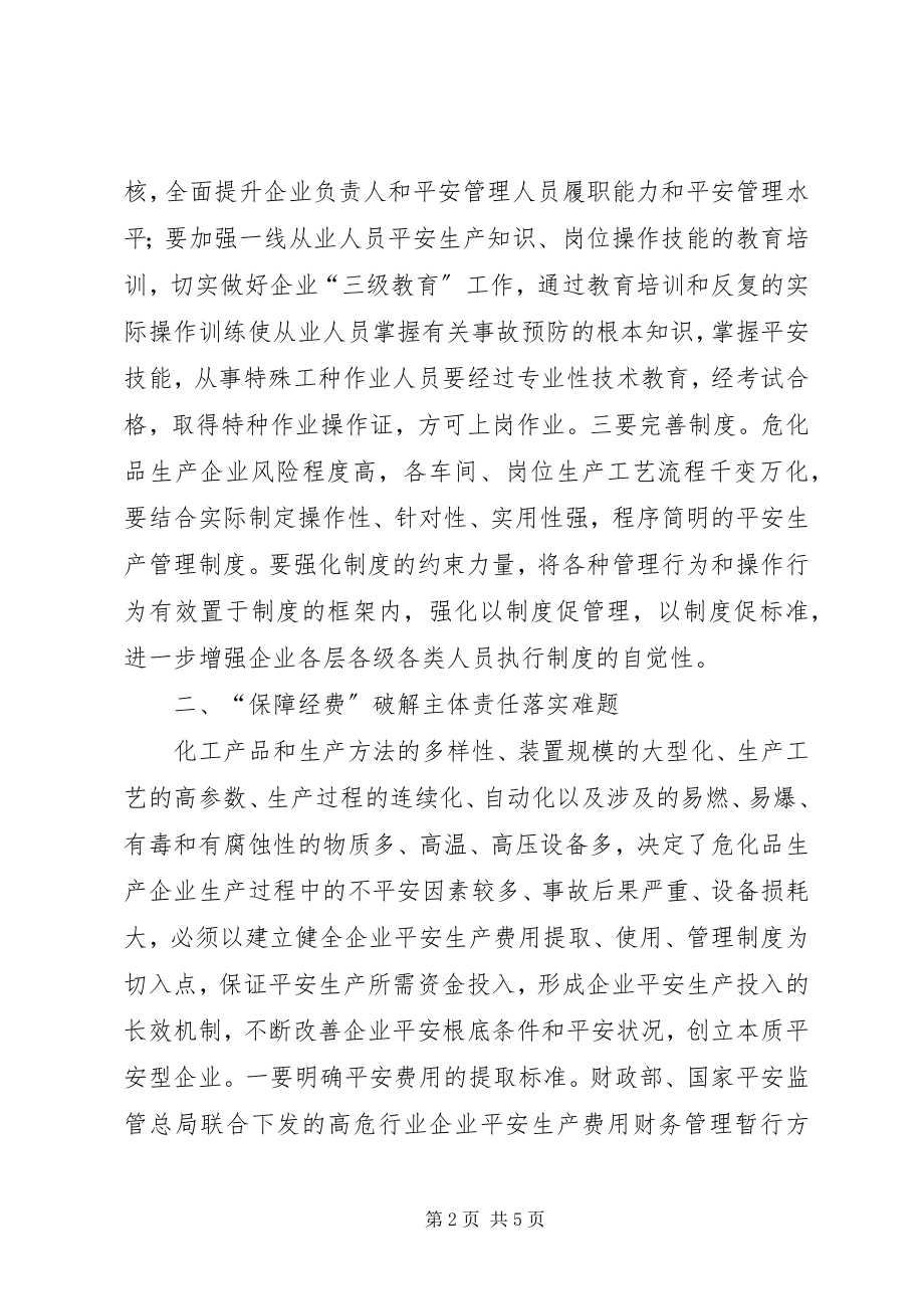 2023年落实危化品安全生产主体责任需注意的问题.docx_第2页