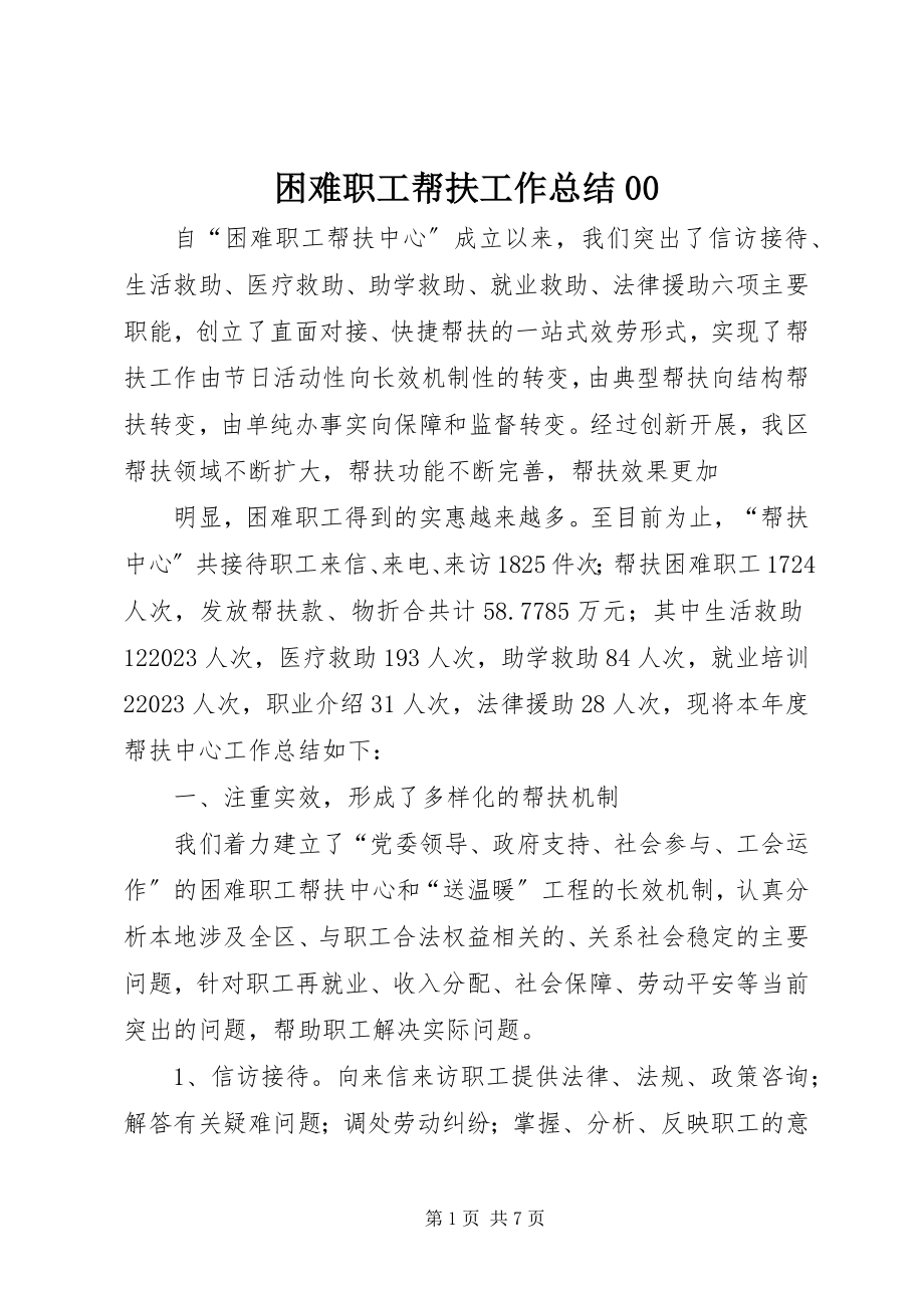 2023年困难职工帮扶工作总结00.docx_第1页