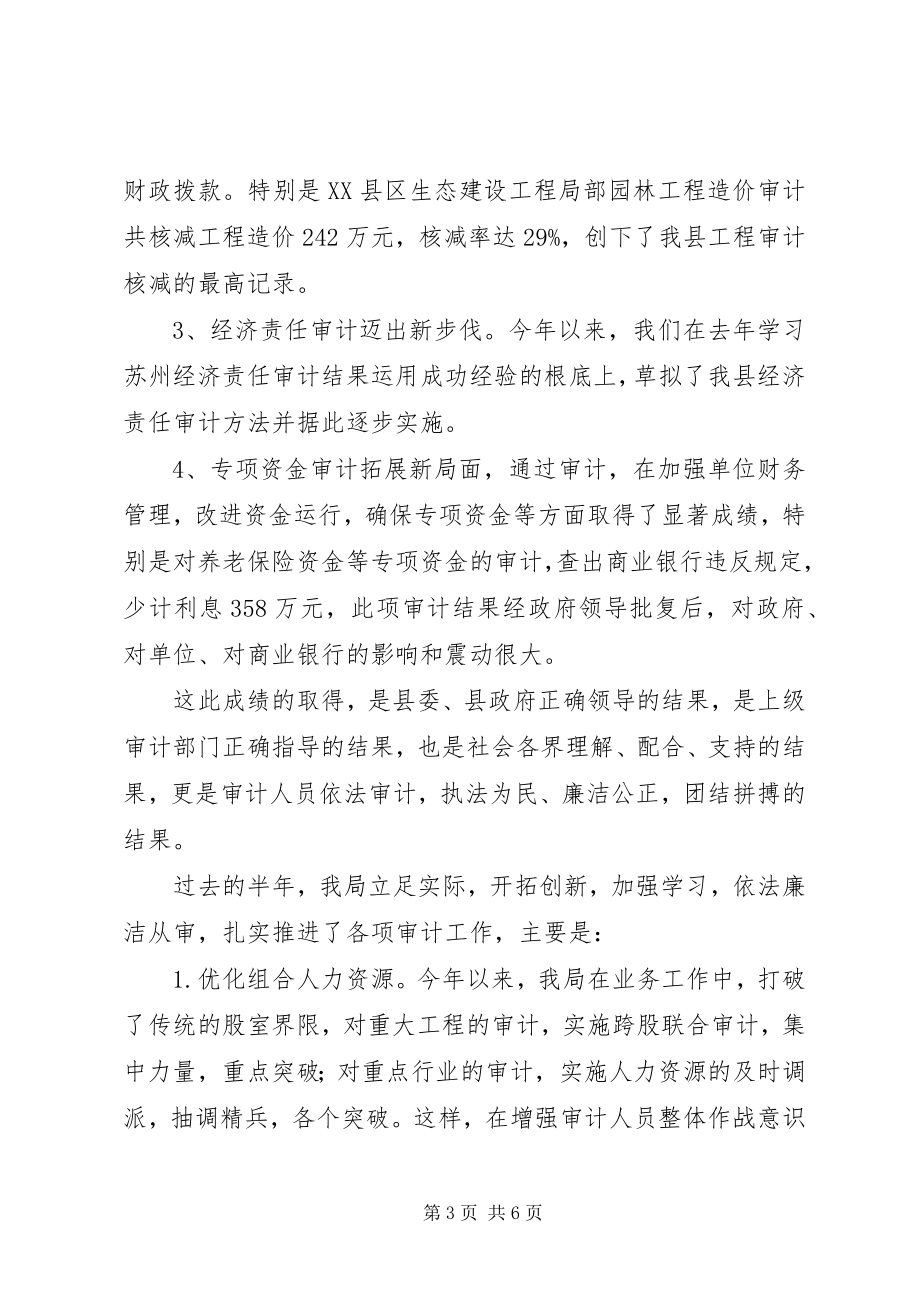 2023年审计局经济上半年工作总结2.docx_第3页