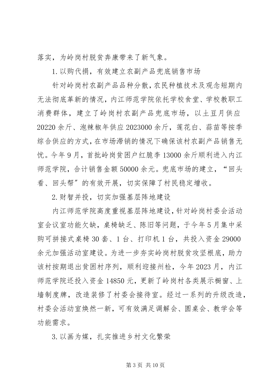 2023年学院对口帮扶xx县工作总结及下一步打算.docx_第3页