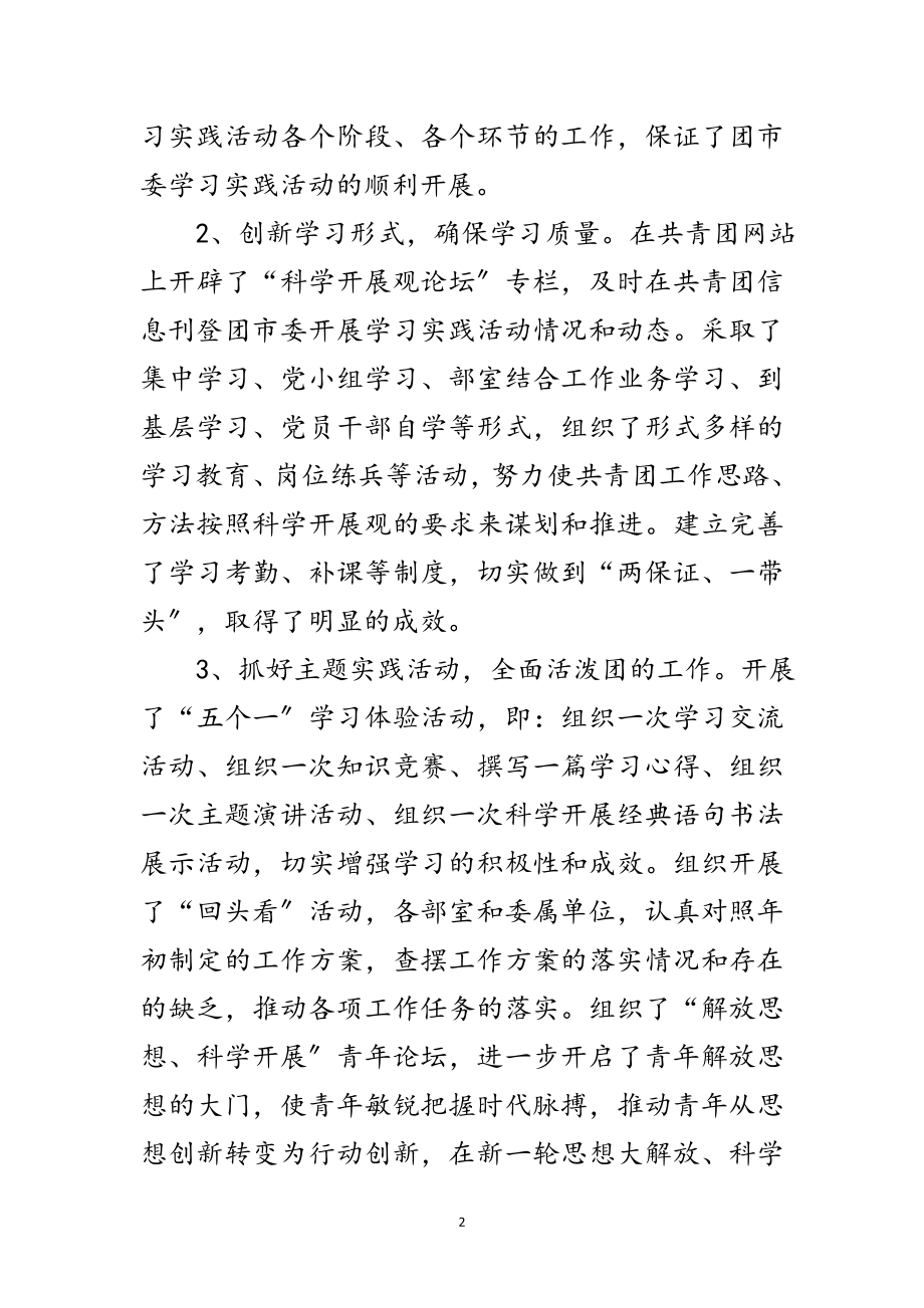 2023年市团委就践行发展观遇见的问题自查范文.doc_第2页