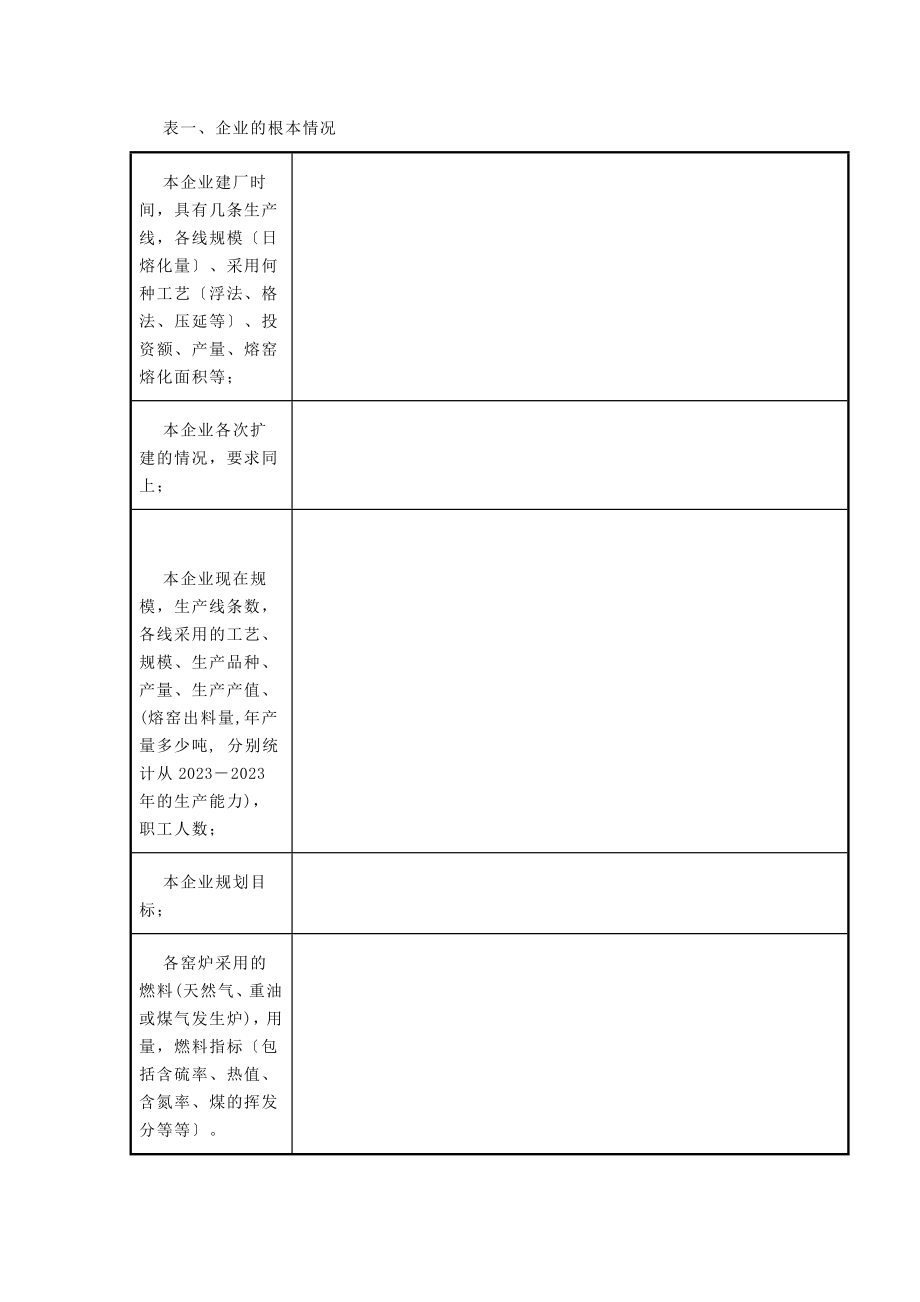 2023年平板玻璃工业污染物排放控制状况调查表.doc_第3页