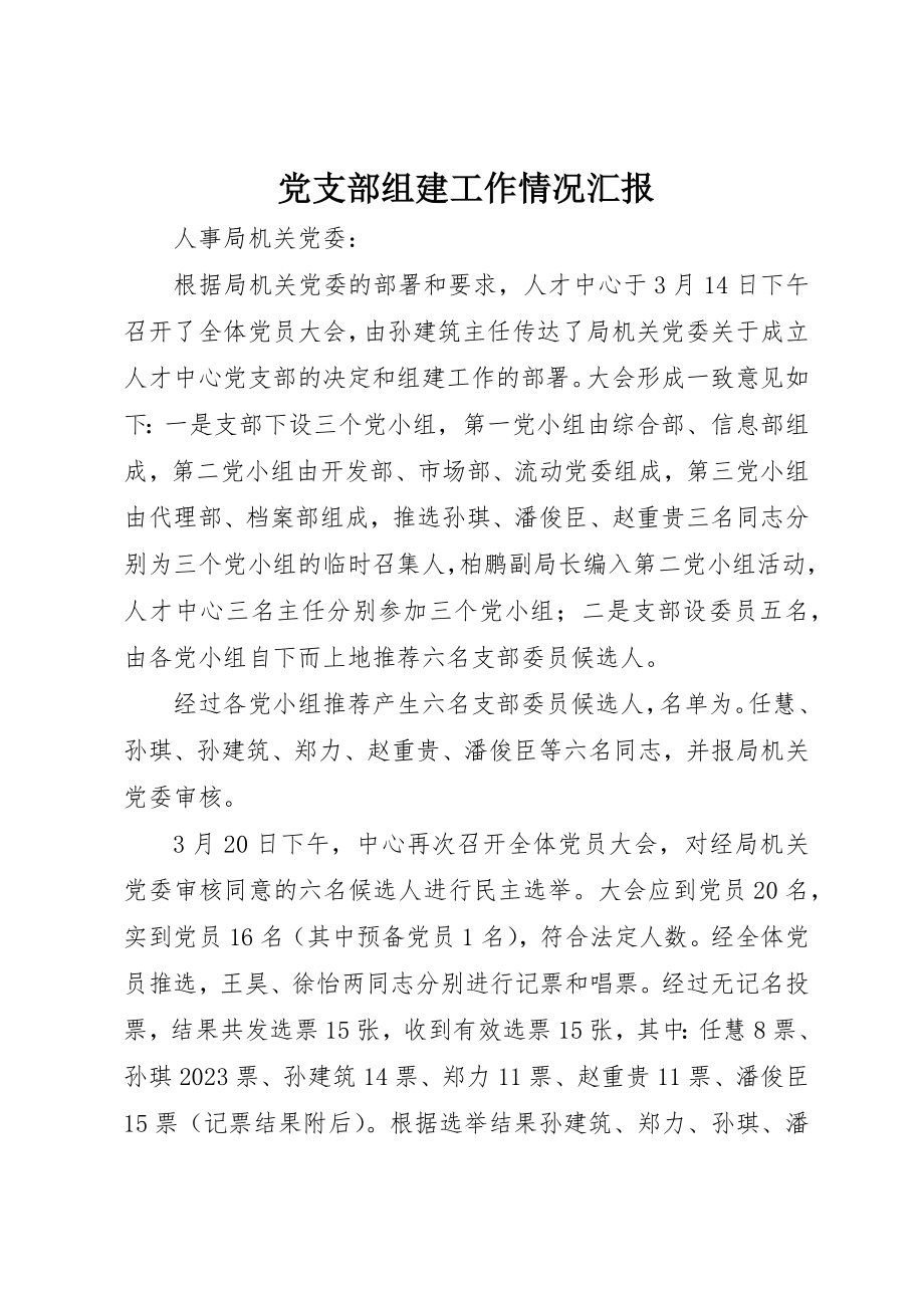 2023年党支部组建工作情况汇报.docx_第1页