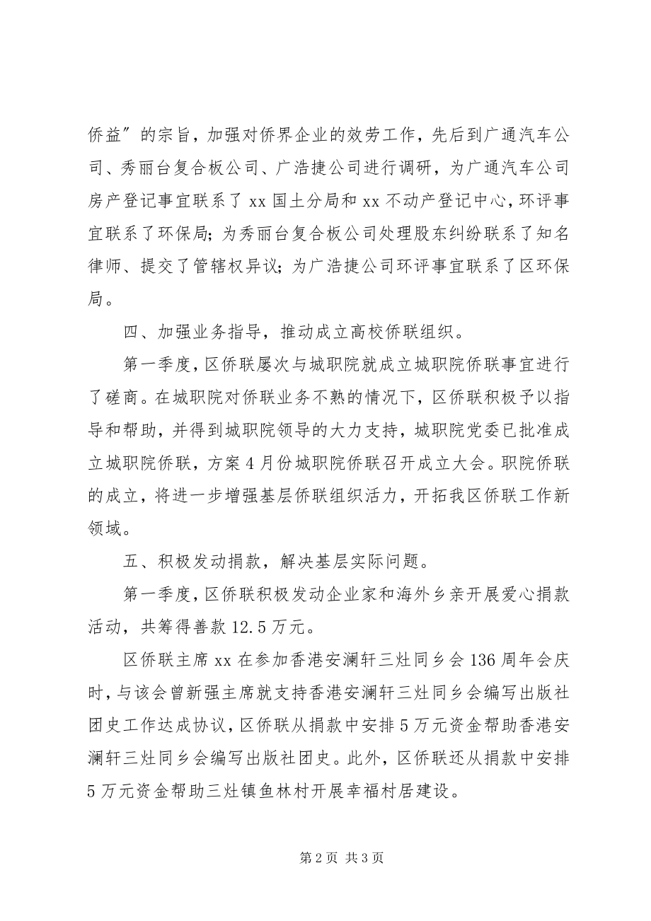 2023年市侨联第一季度工作总结.docx_第2页