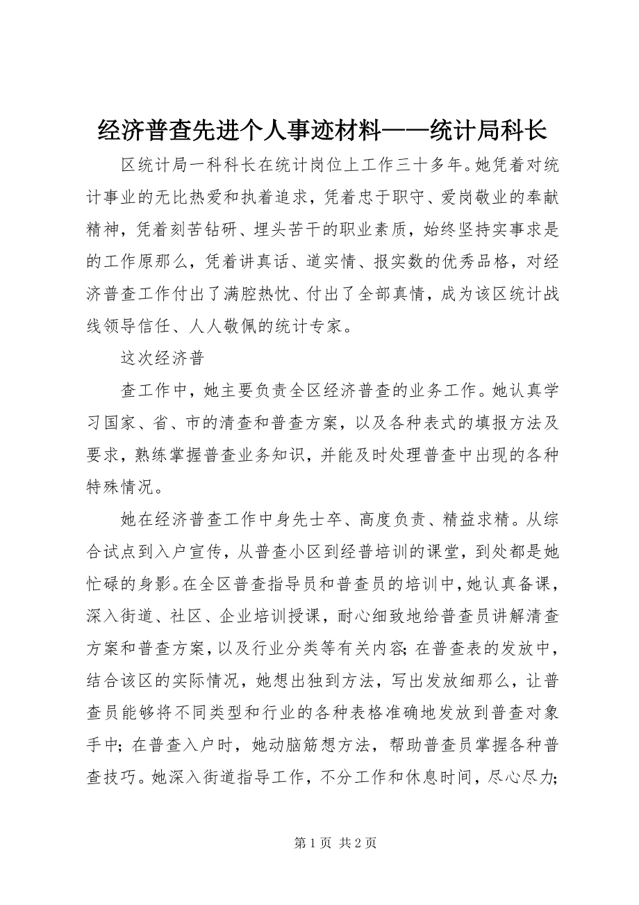 2023年经济普查先进个人事迹材料统计局科长.docx_第1页