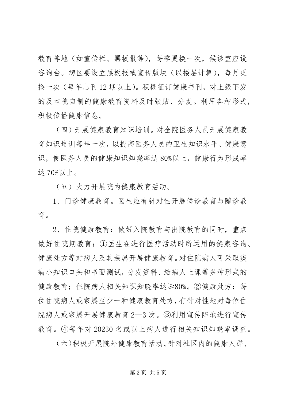 2023年月中旬医院健康教育的工作计划.docx_第2页