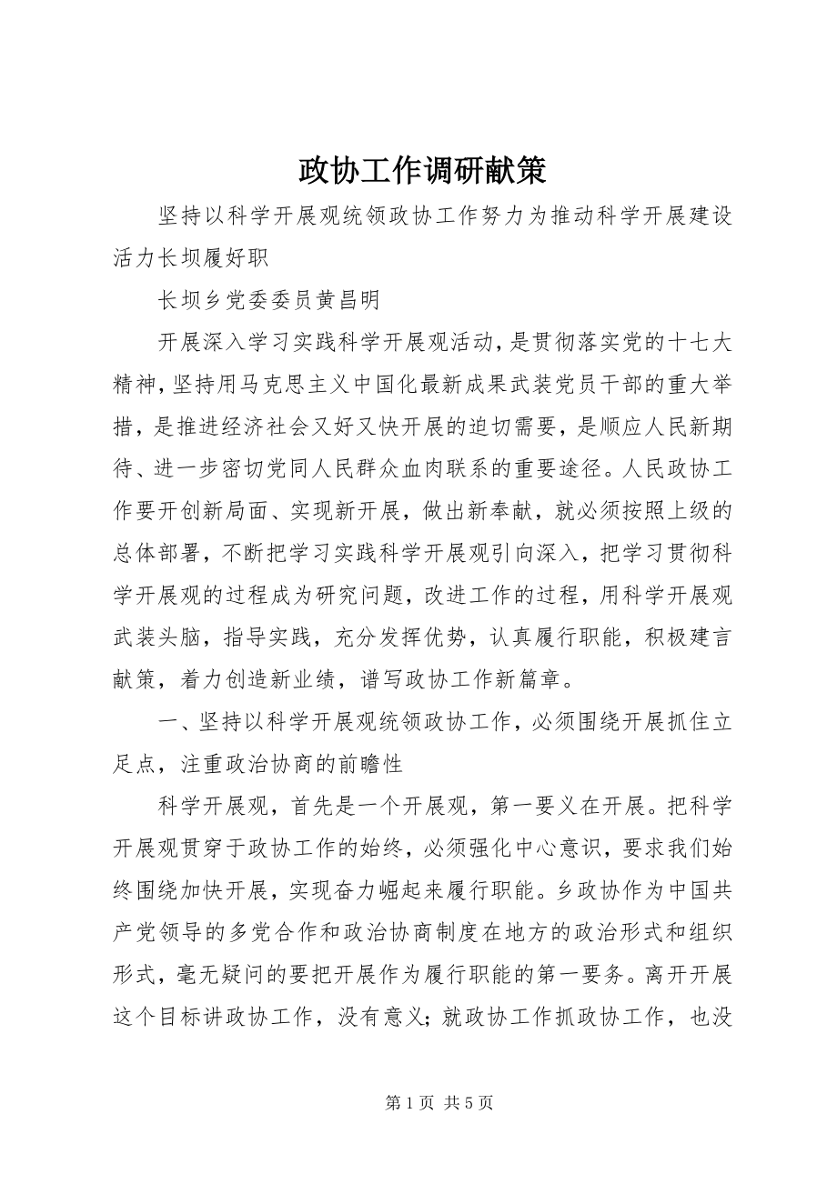 2023年政协工作调研献策.docx_第1页