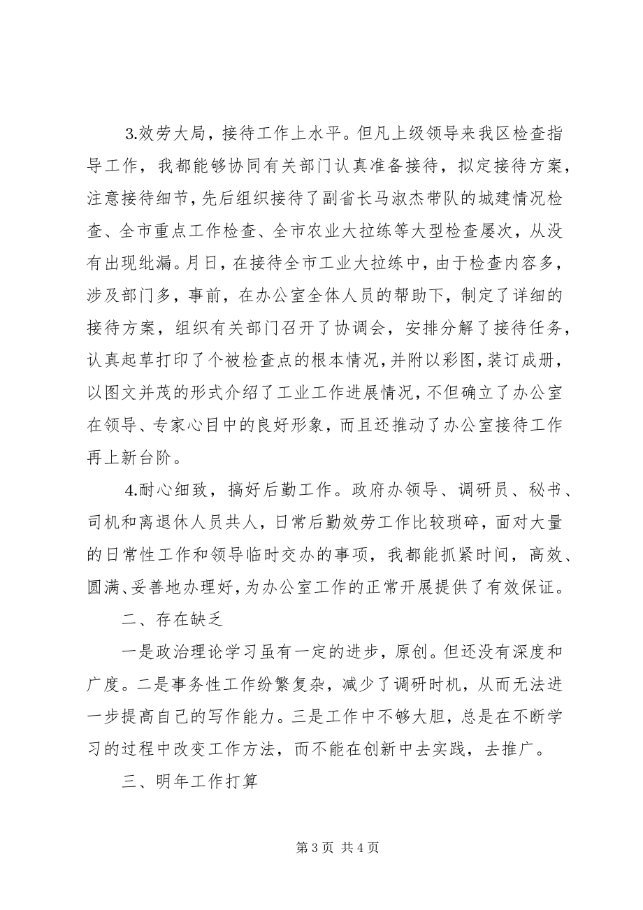 2023年办公室文书兼政府接待个人工作总结新编.docx_第3页