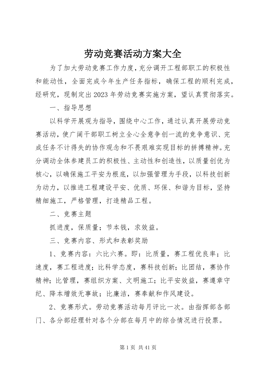 2023年劳动竞赛活动方案大全.docx_第1页