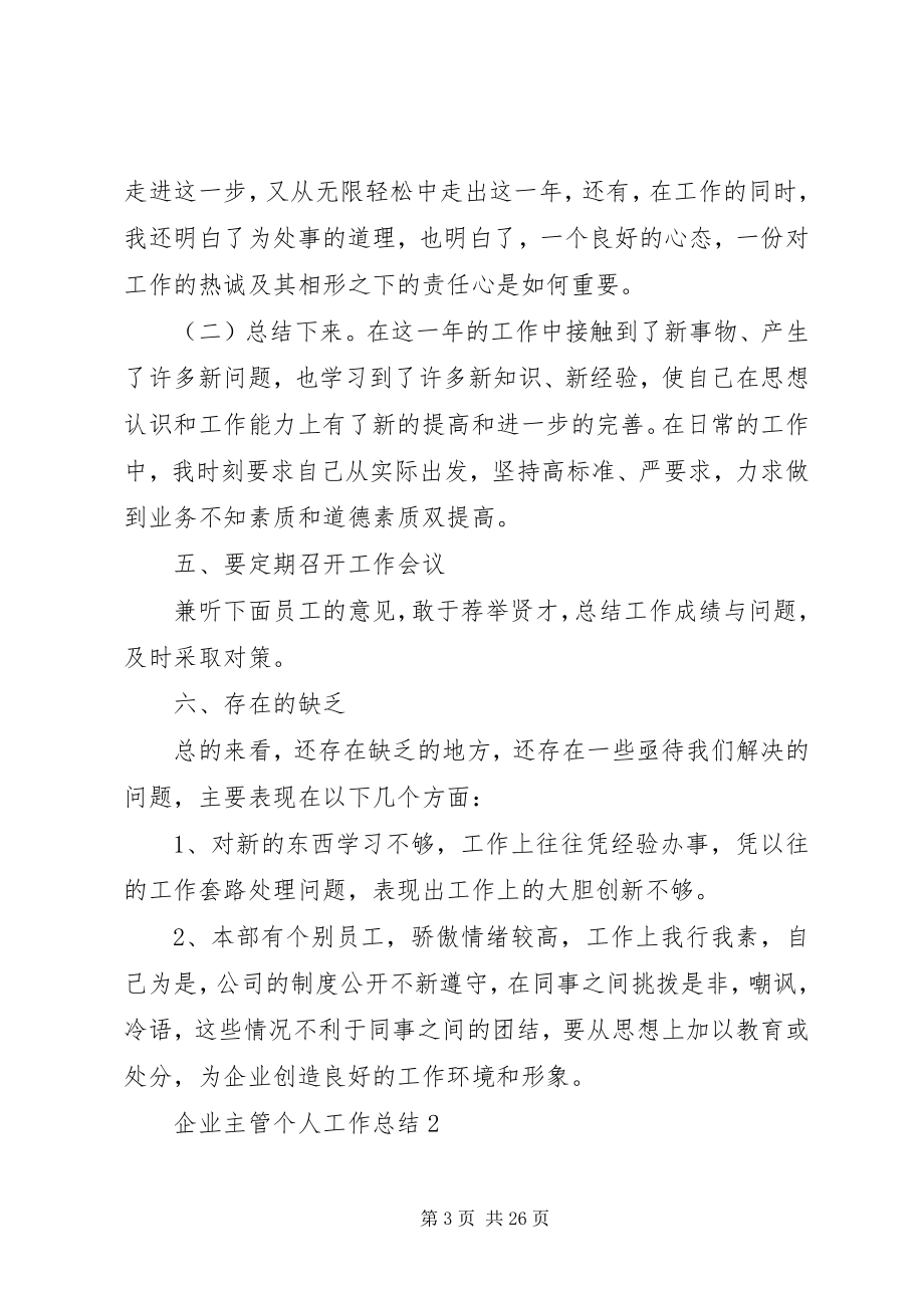 2023年企业主管个人工作总结大全.docx_第3页