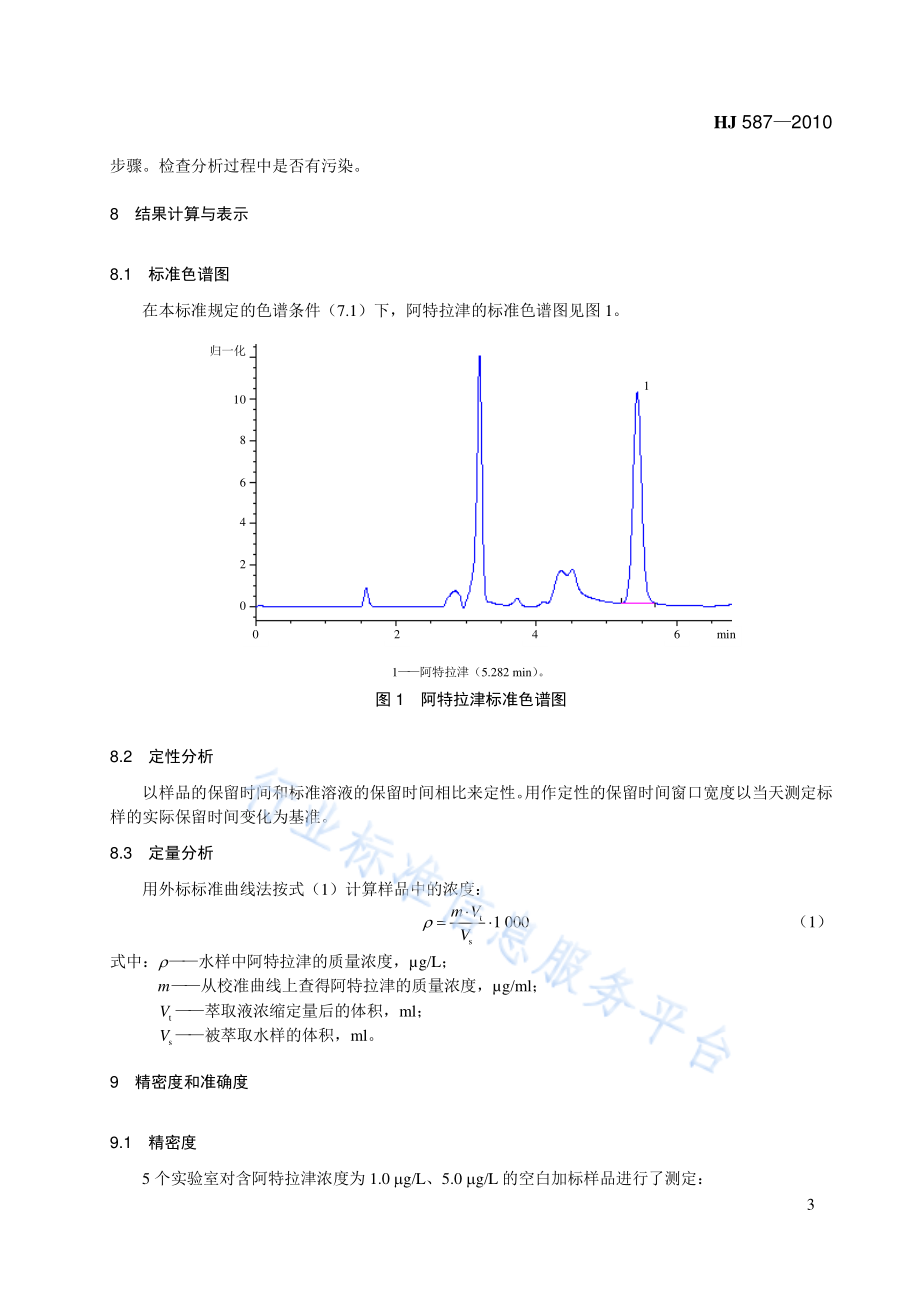 HJ 587-2010 水质 阿特拉津的测定 高效液相色谱法.pdf_第3页