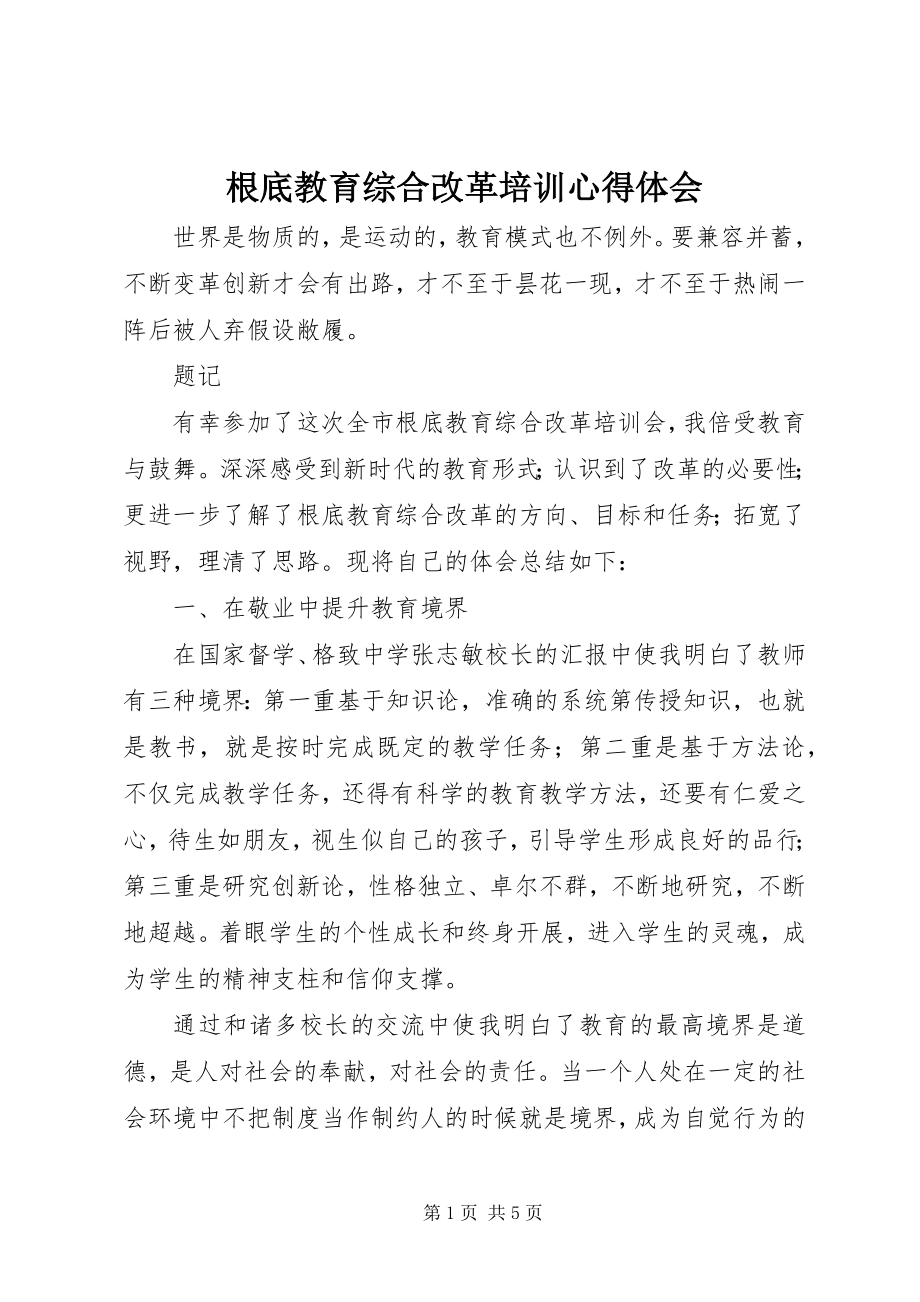 2023年基础教育综合改革培训心得体会.docx_第1页