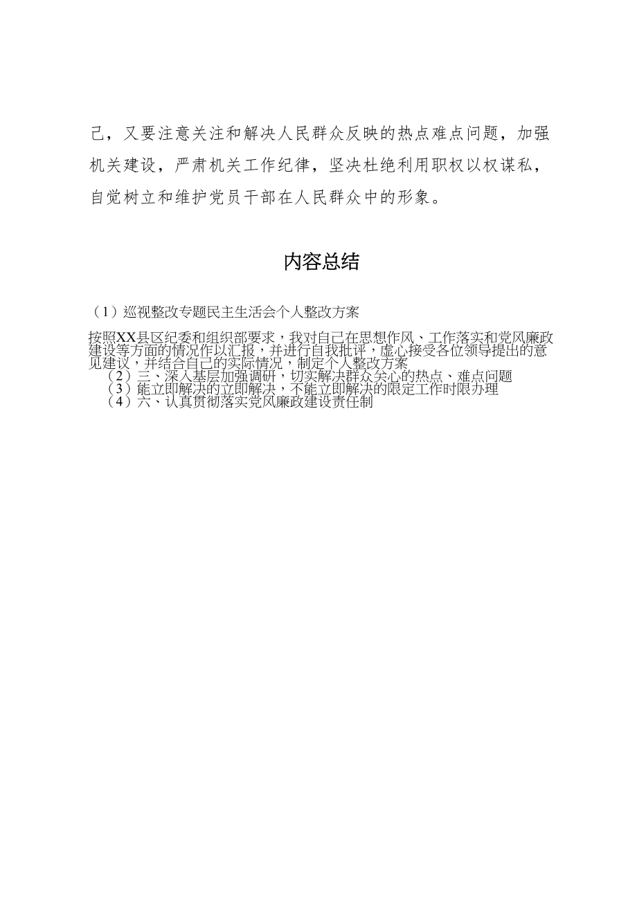 2023年巡视整改专题民主生活会个人整改方案.doc_第3页