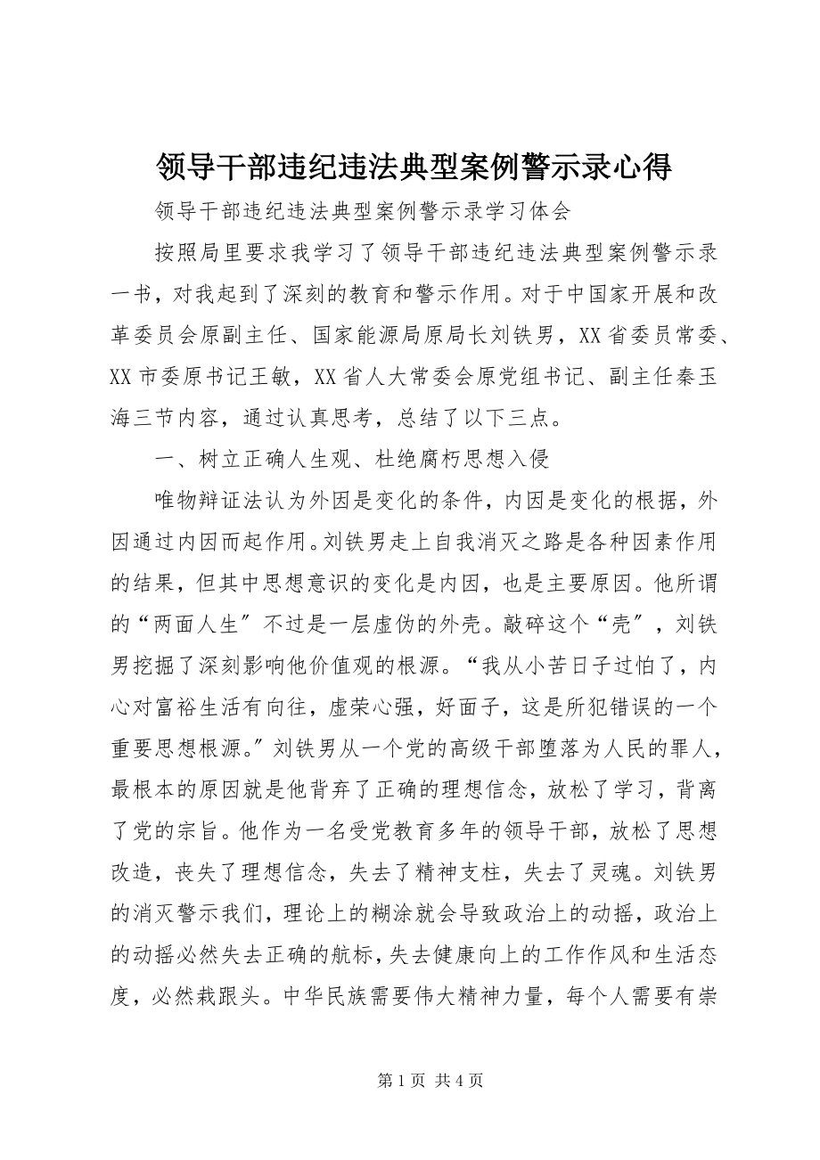 2023年《领导干部违纪违法典型案例警示录》心得新编.docx_第1页