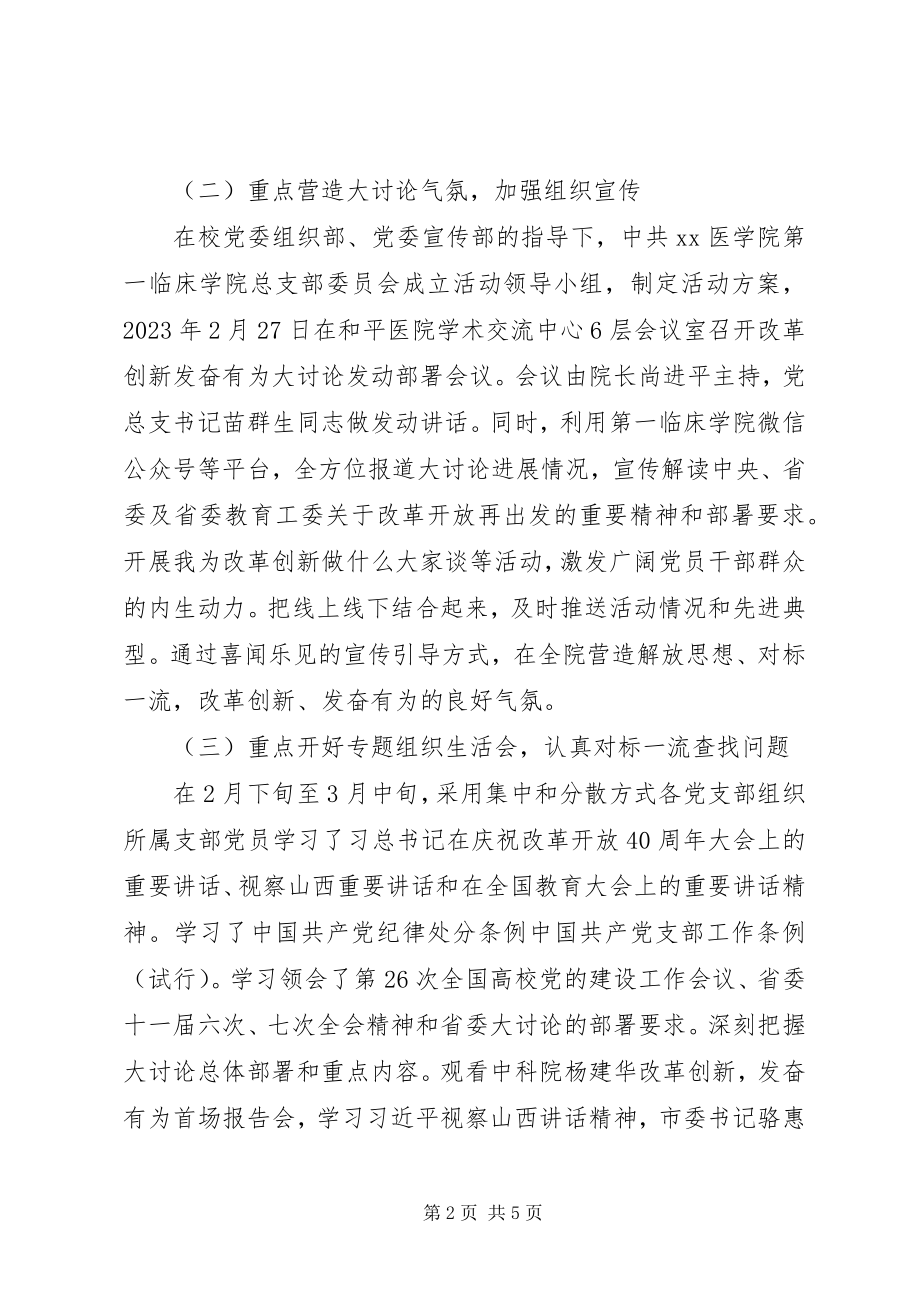 2023年学院“改革创新奋发有为”大讨论活动开展情况总结.docx_第2页