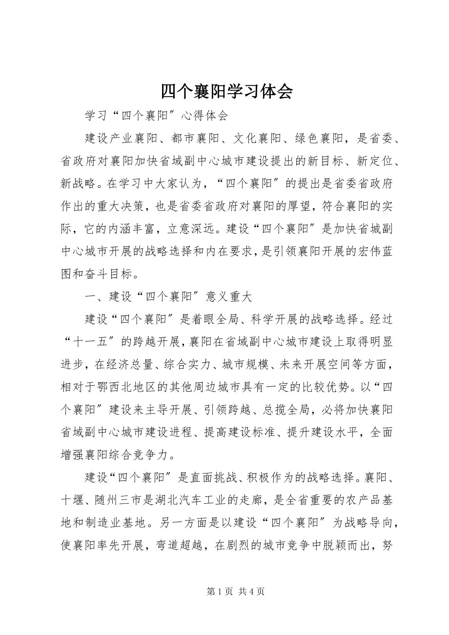 2023年四个襄阳学习体会.docx_第1页