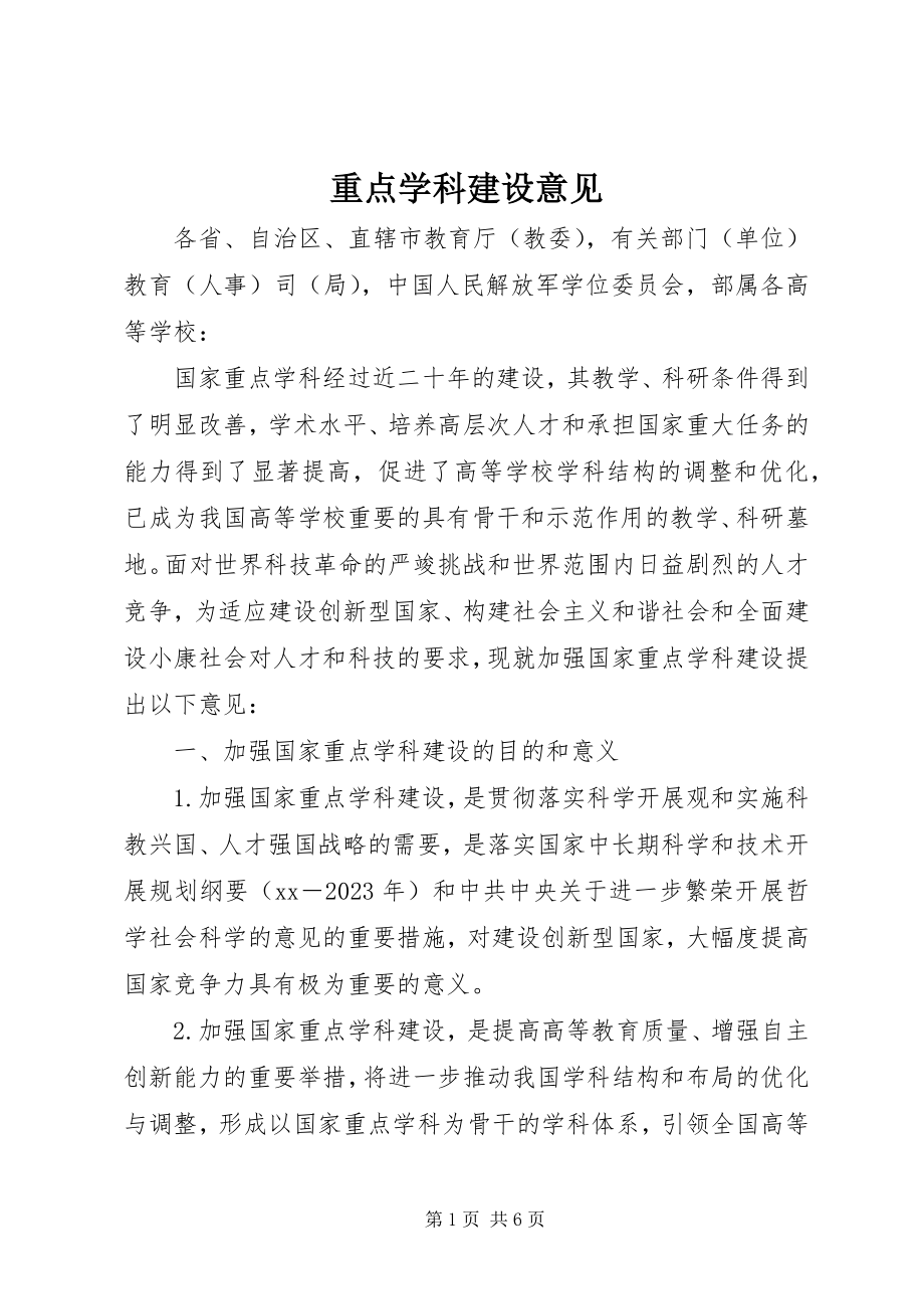 2023年重点学科建设意见.docx_第1页