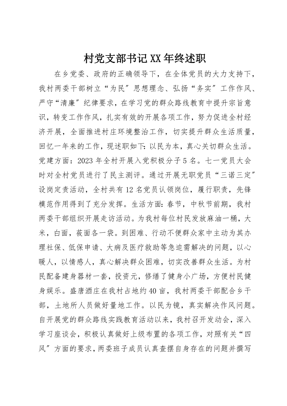 2023年村党支部书记某年终述职新编.docx_第1页