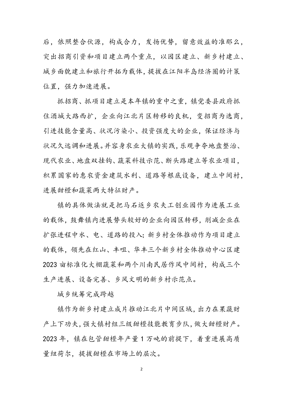 2023年乡镇以特色助推多元发展学习材料.docx_第2页