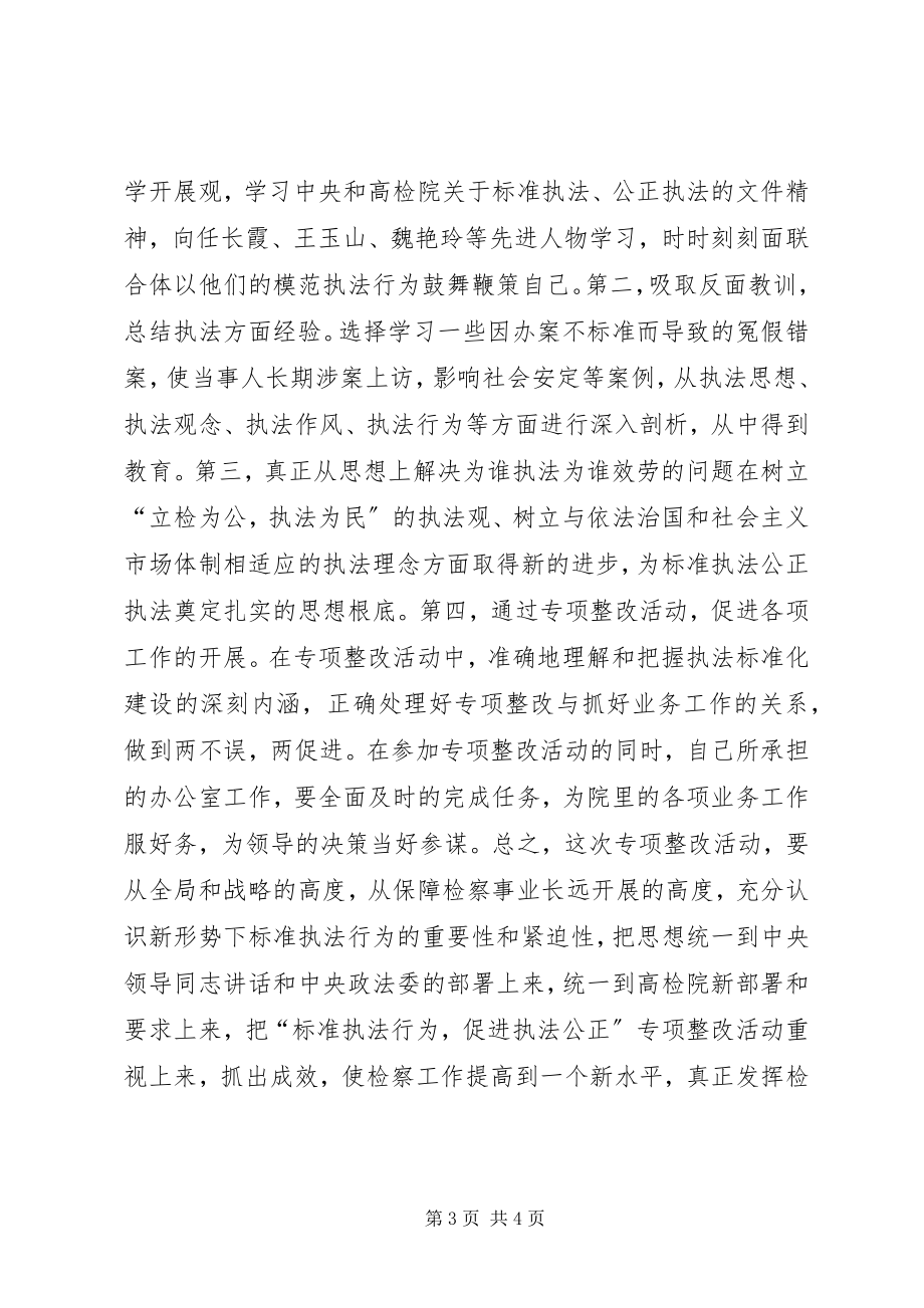 2023年规范执法行为促进执法公正专项整改活动心得体会.docx_第3页