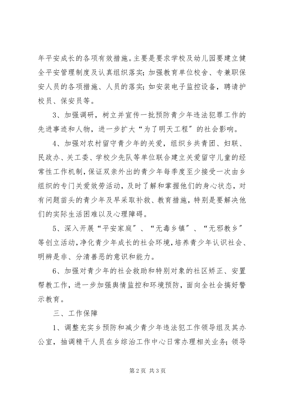 2023年乡预防和减少青少年违法犯罪工作计划2.docx_第2页