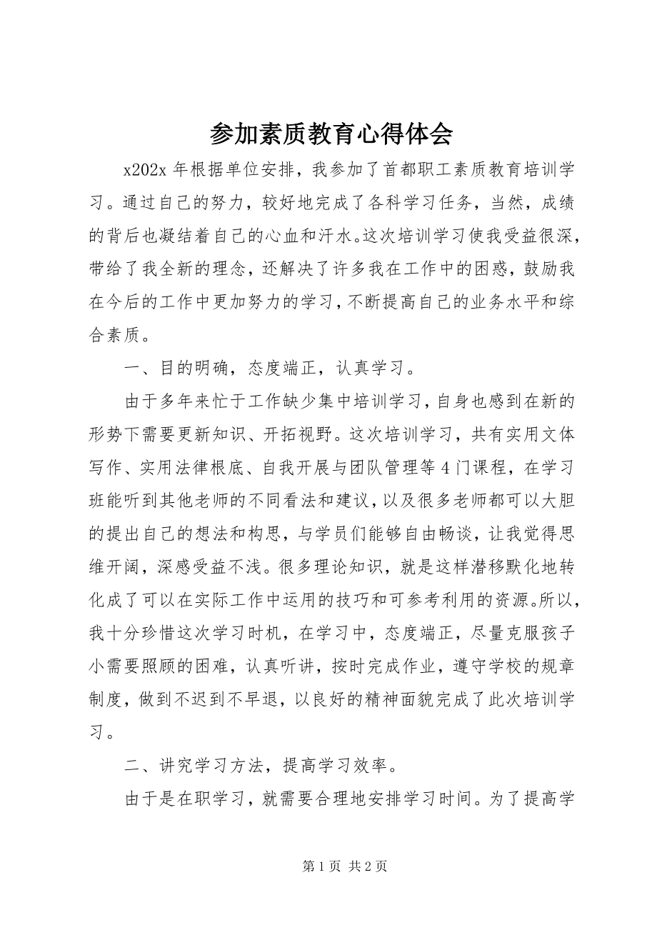 2023年参加素质教育心得体会新编.docx_第1页