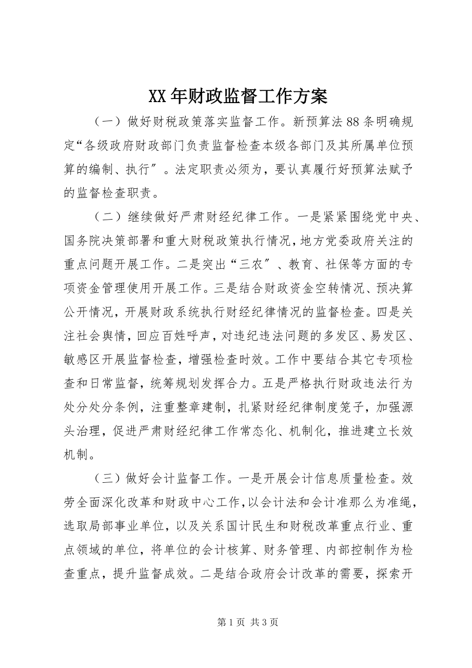 2023年财政监督工作计划.docx_第1页