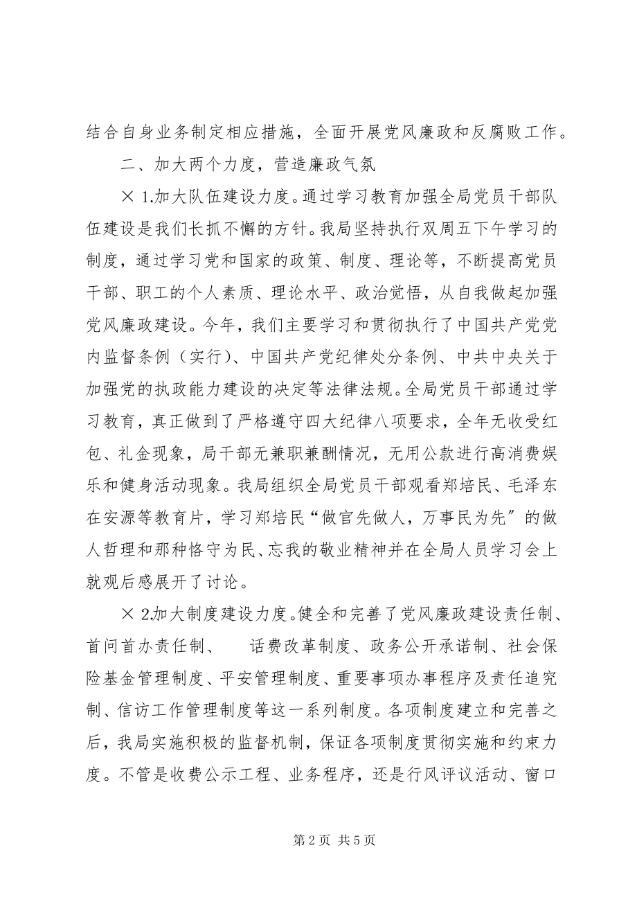 2023年劳动人事局党风廉政建设工作总结.docx_第2页