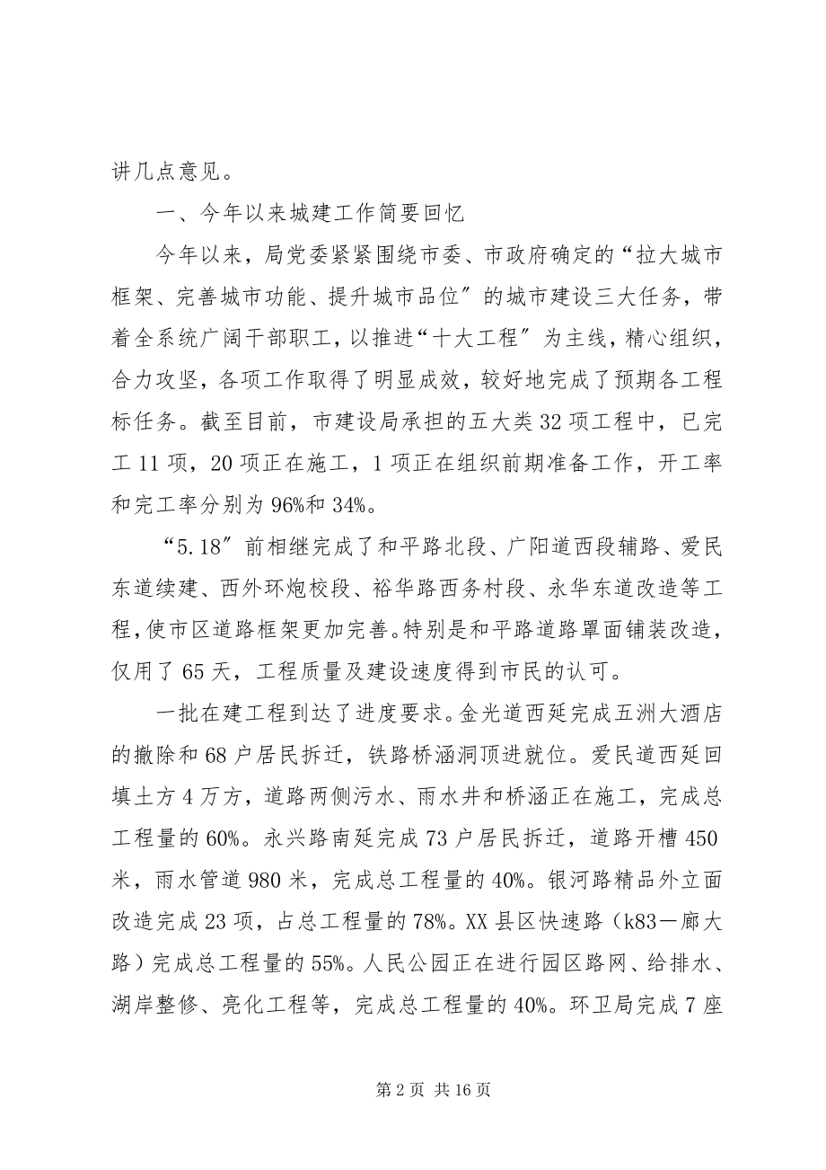 2023年市建设局上半年工作总结及表彰致辞.docx_第2页