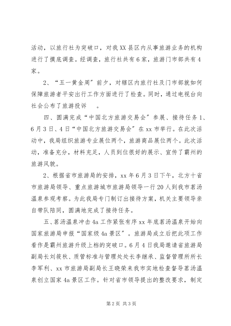 2023年市旅游局上半年工作总结.docx_第2页