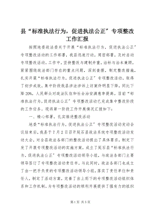 2023年县“规范执法行为促进执法公正”专项整改工作汇报.docx