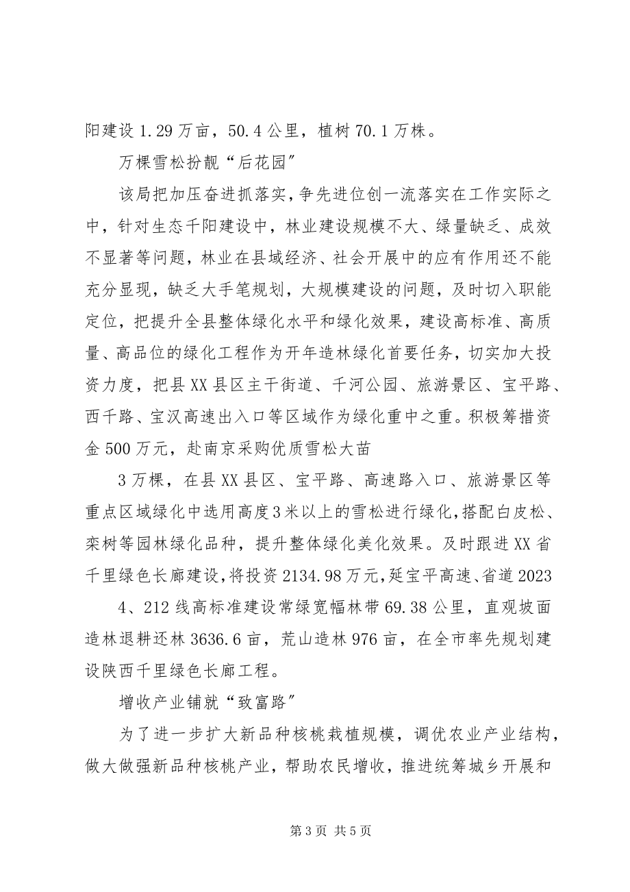 2023年县林业局给力重点区域造林绿化效果好123.docx_第3页