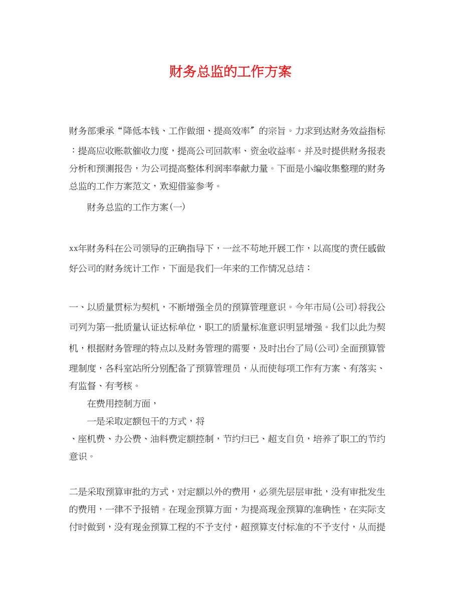 2023年财务总监的工作计划.docx_第1页